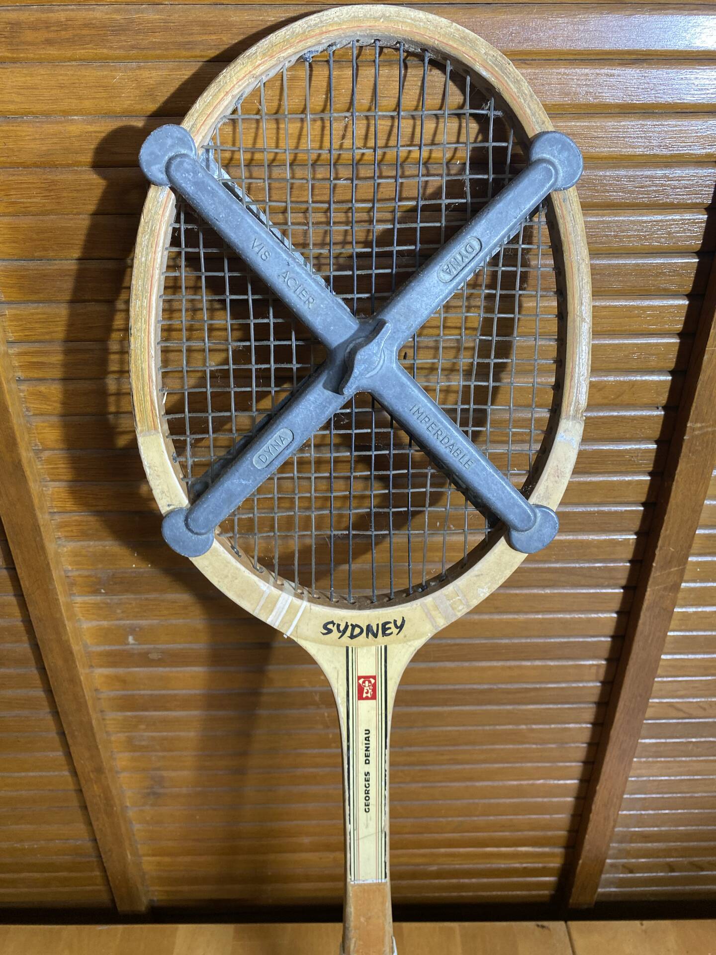 Old Tennis Racket SYDNEY Georges DENIAU Wood + DYNA Metaly Vintage