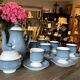 English stoneware tea service denby england 12 pale blue and white castille model