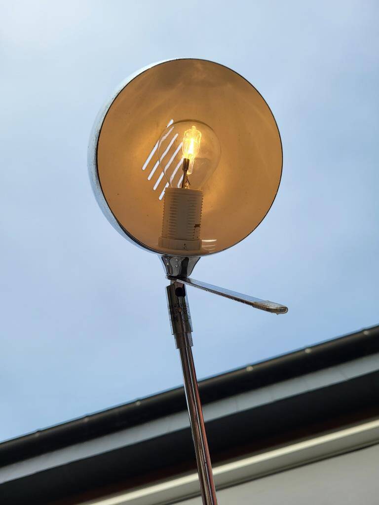 Vintage ARC floor lamp with 5 adjustable chrome arms on marble base