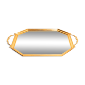 Vintage decorative plate in gold and mirror, Italy, 1960s