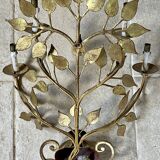 Paire d’appliques feuillage doré circa 1960