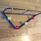 Vintage coat racks wooden balls with scoubidou shelf