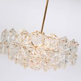 Kinkeldey chandelier in gilded brass and crystal glass, Germany, 1970s