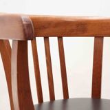 Stoelcker chair in black faux leather and oak