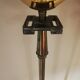 Pair of milked art deco metal lampposts