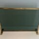 Single Panel Fire Screen in Tinted Green Glass with Brass Frame