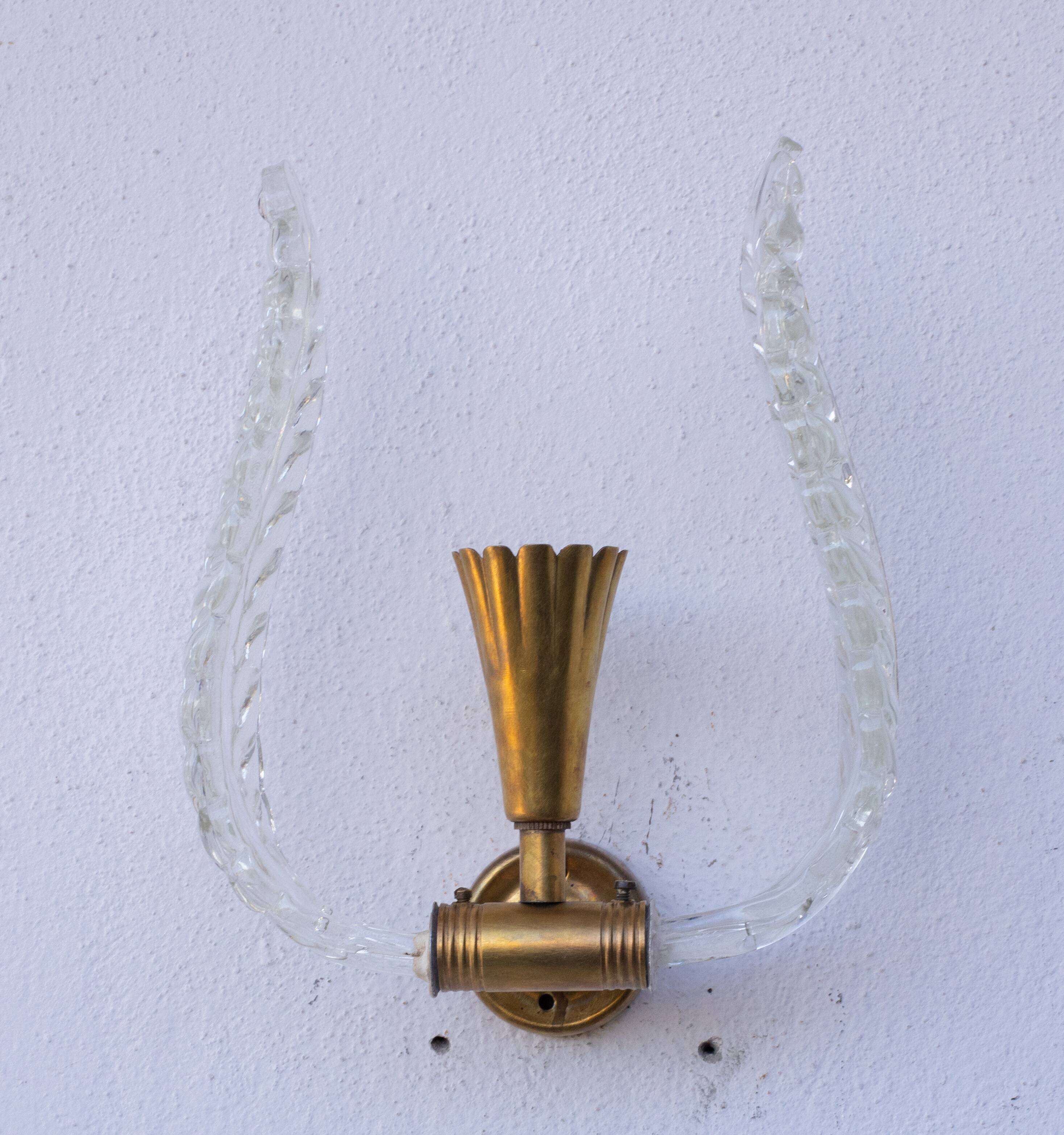 "Angel", Murano Wall light by Barovier e Toso, 1940