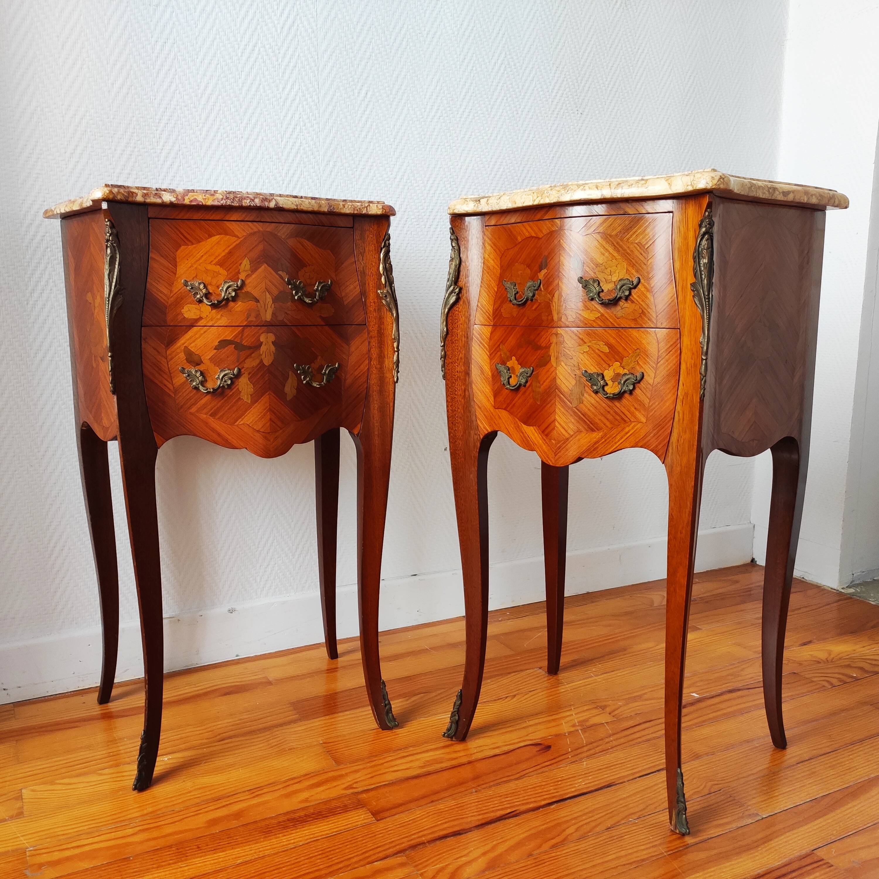 Pair of Louis XV style bedside tables