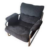 Herlag chrome metal cantilever armchair by Johan Bertil Häggström