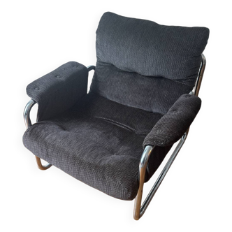 Fauteuil cantilever en métal chromé Herlag par Johan Bertil Häggström