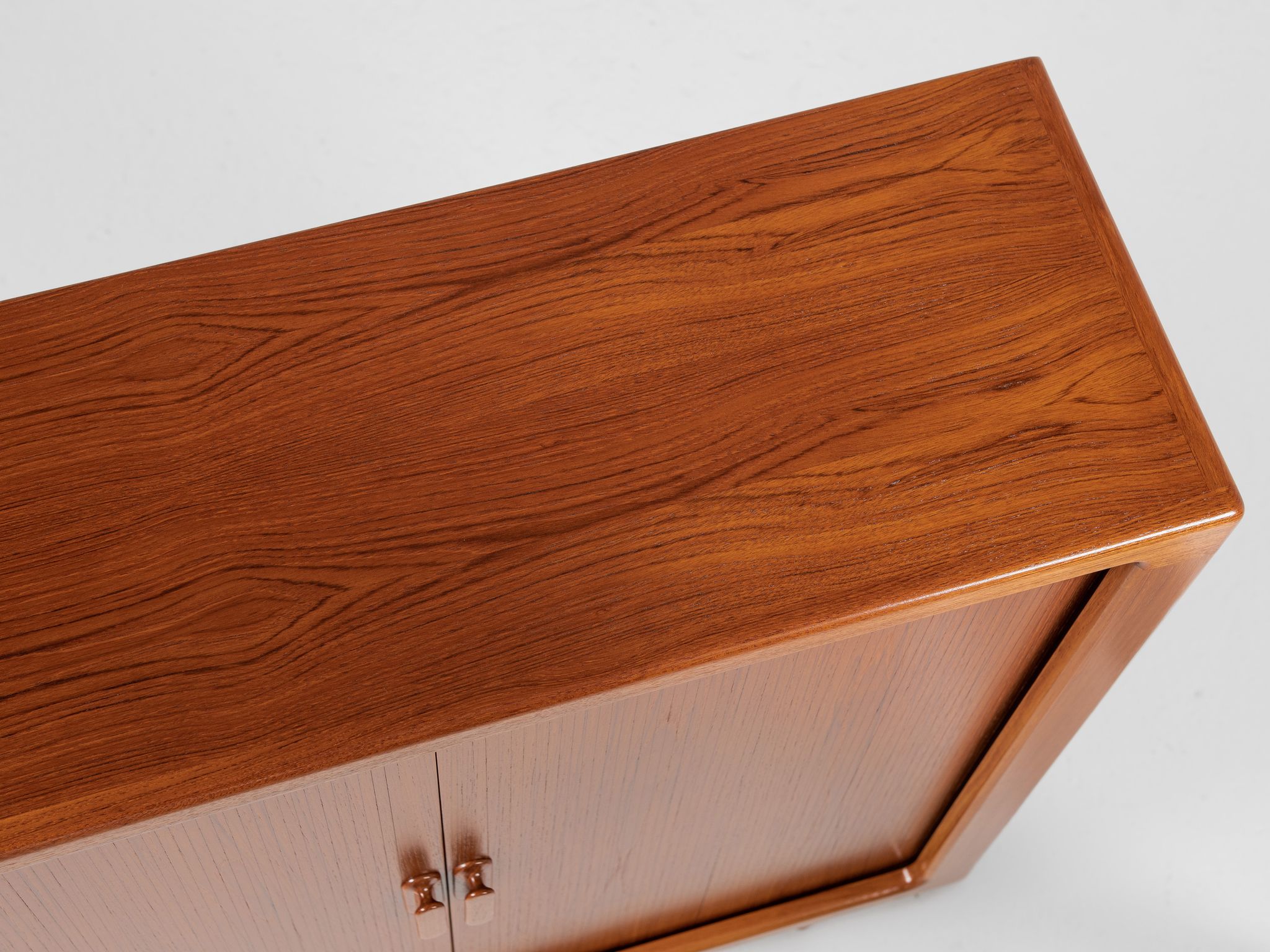 Midcentury Danish cabinet in teak with tambour doors by Dyrlund 1960s