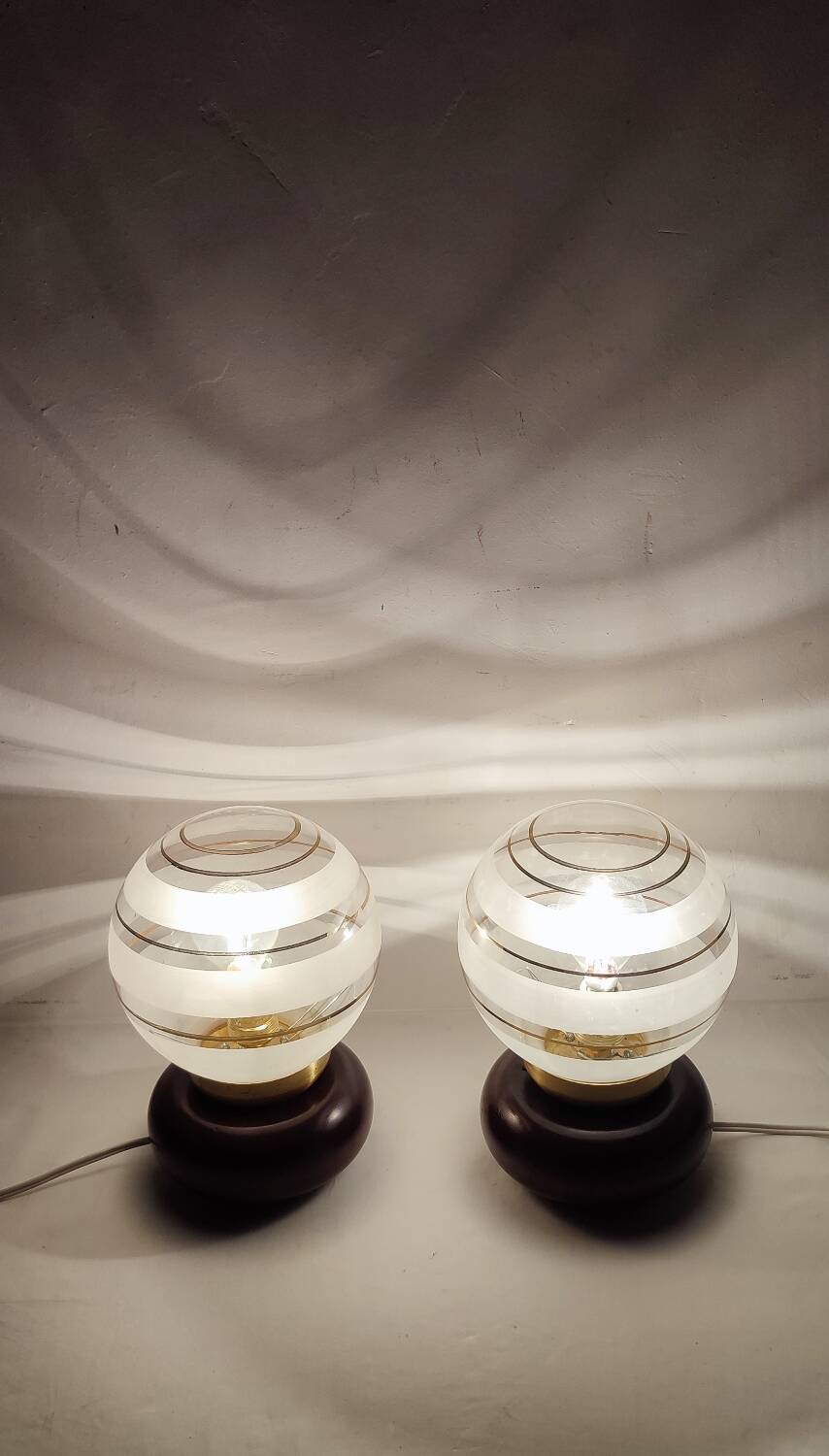 Par de lámparas de mesa. España, 1970s.