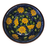 Portuguese ceramic dish decorated with sunflowers