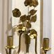 Paire d’appliques fleurs et feuilles laiton