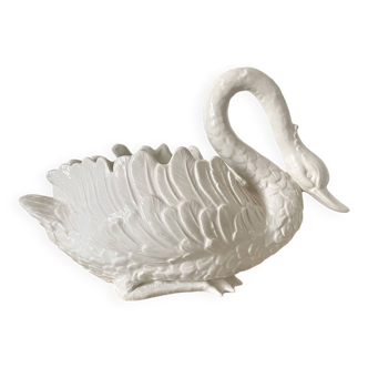 Large ceramic swan pot cover Bassano Italy