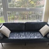 Oxford blue leather sofa