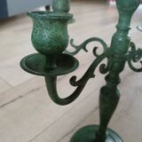 Antique green wrought iron chandelier