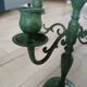 Antique green wrought iron chandelier