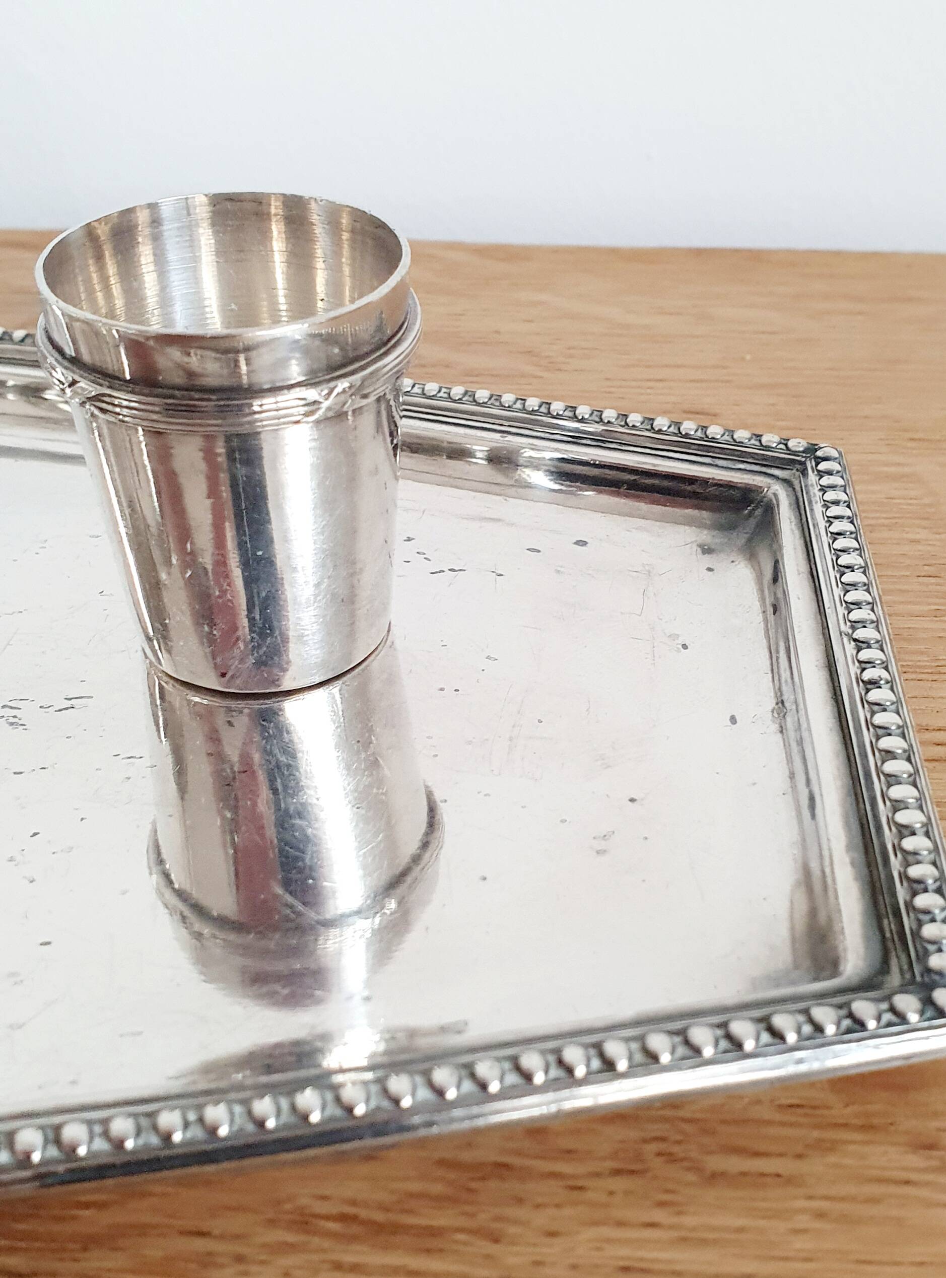 Silver and crystal liquor service