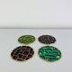 4 coasters in Mithé Espelt style, cloisonné enamels
