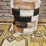 Patchwork pouf or stool from the 1980s