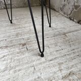 Wicker and metal coffee table from the 1950s