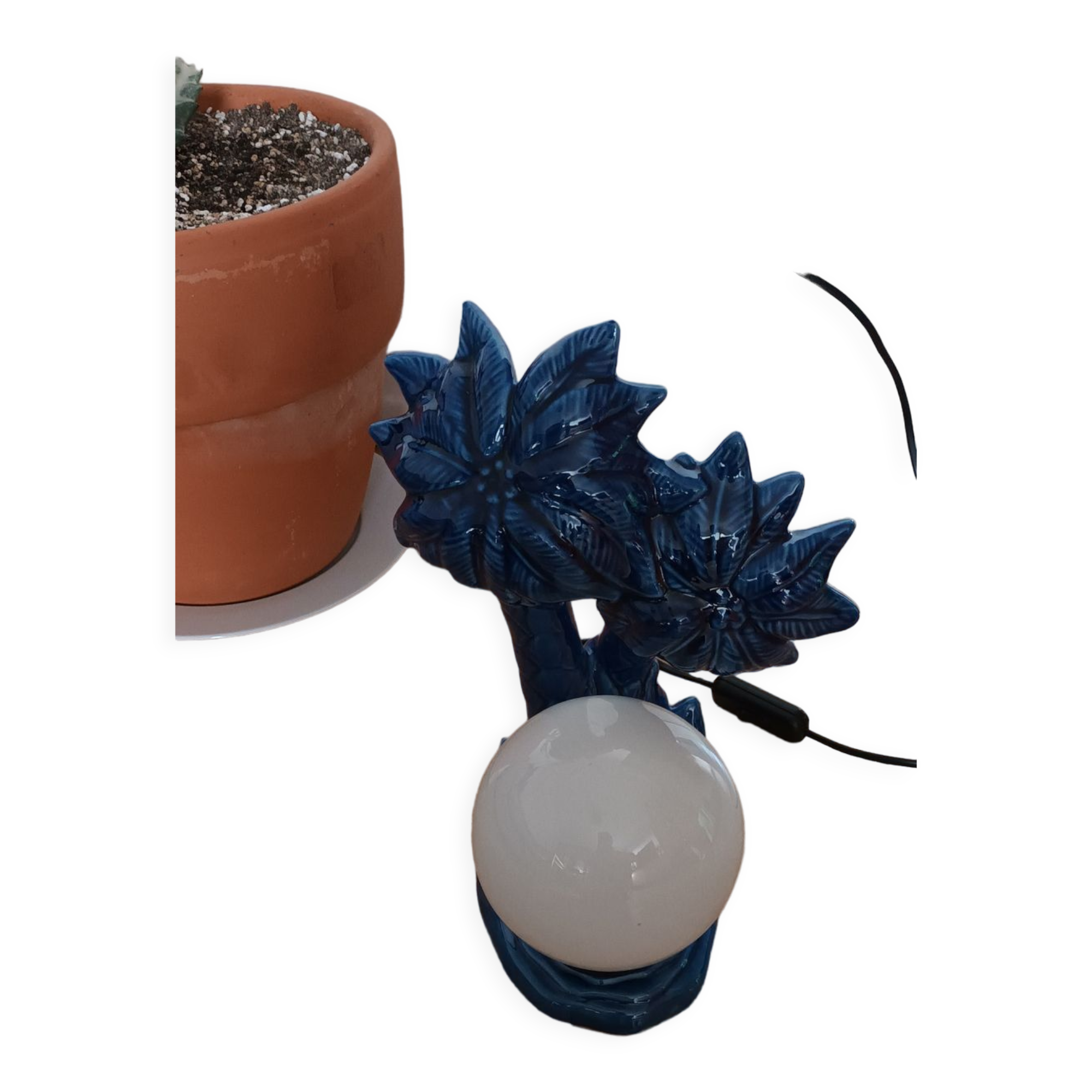 Vintage ceramic palm lamp