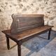 Antique French oak station bench – double-sided, 19th century (140 x 61 x 86 cm)