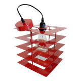 Designer red metal pendant light