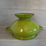 Vintage green enamelled tin soup tureen