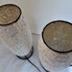 Paire de lampes de table- coquilles "argent" / blanc perle