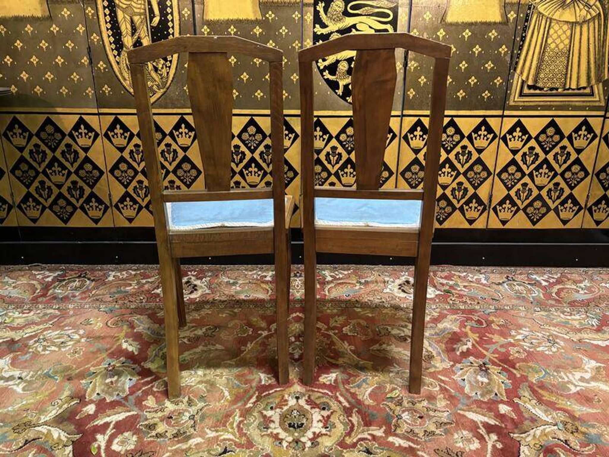 2 chaises art deco assise tissu