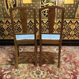 2 art deco chairs with fabric seat