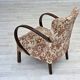 1950s, Danish artdeco armchair, furniture velour, beech wood, reupholstered