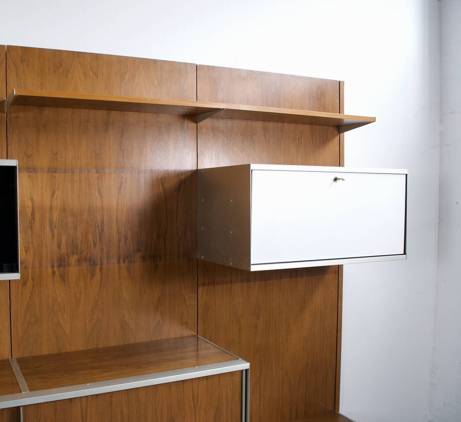 MODULAR WALL SYSTEM WITH ROSEWOOD PANELS GEORGES FRYDMAN 1970s