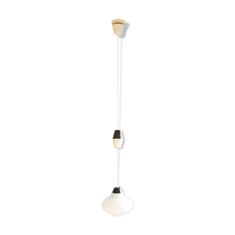 Glass retractable pendant lamp by Philips, the Netherlands, 1960s