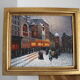 Tableau signé Le Moulin Rouge sous la neige