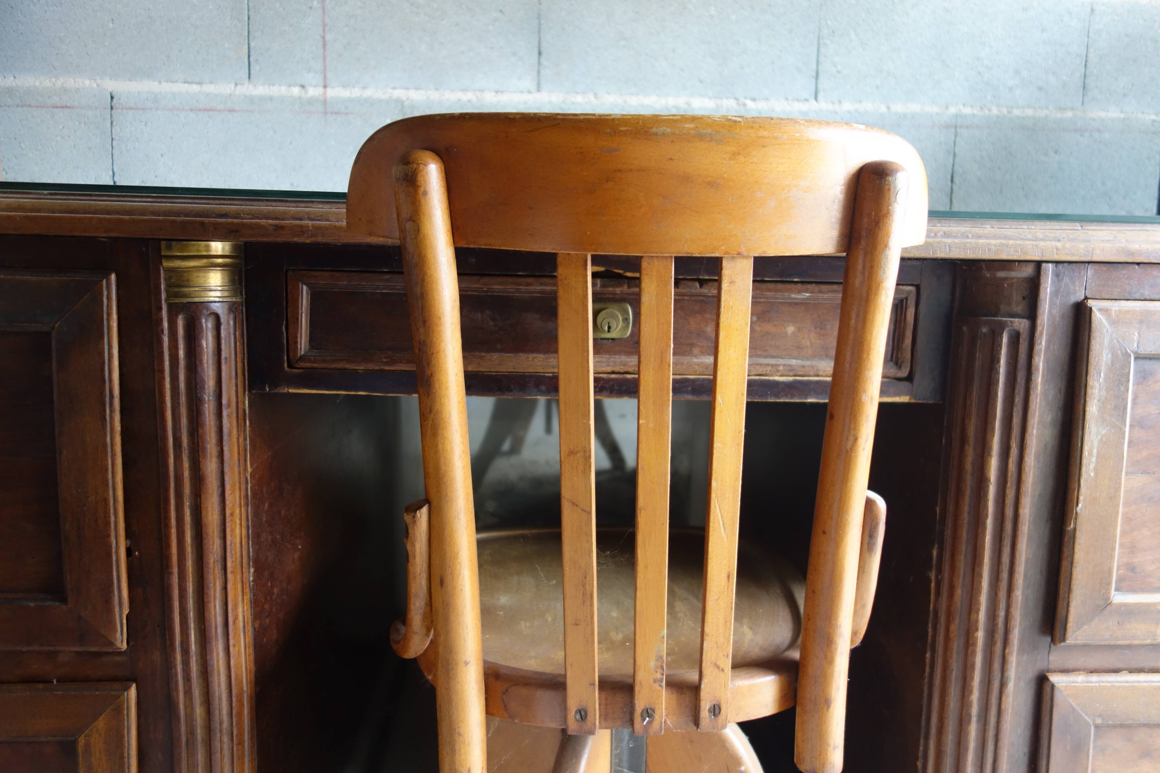Solid wood notary desk and swivel American chair