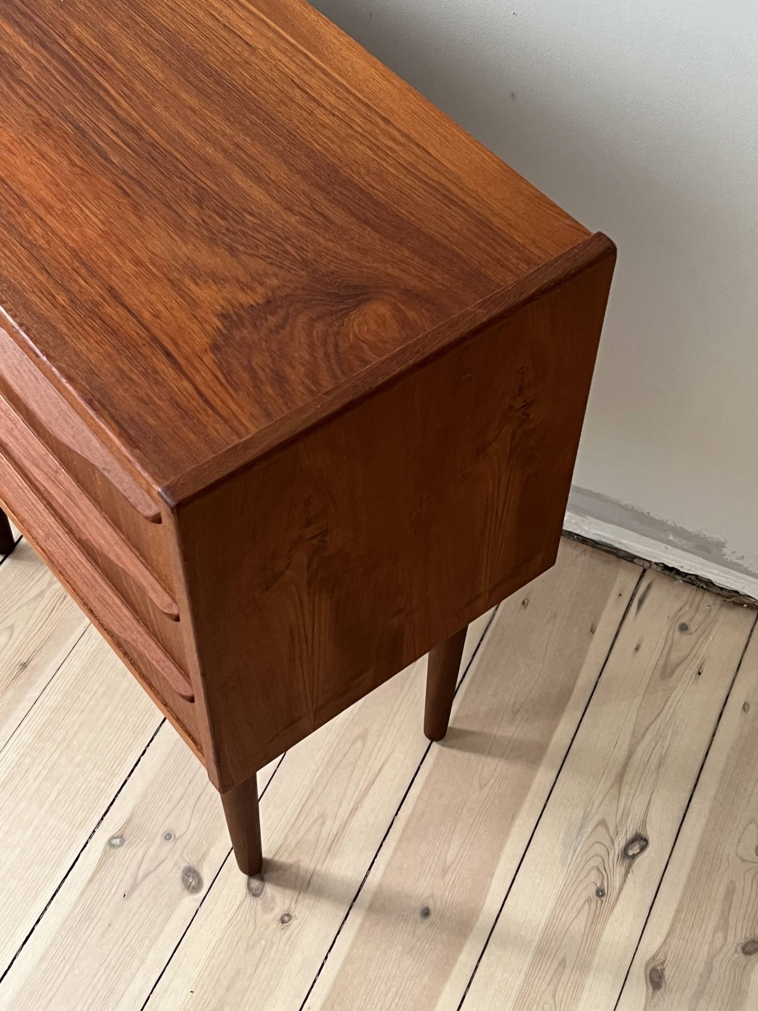 Danish vintage set of chest of drawers and mirror, teak, 1960s