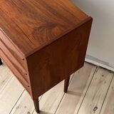 Danish vintage set of chest of drawers and mirror, teak, 1960s