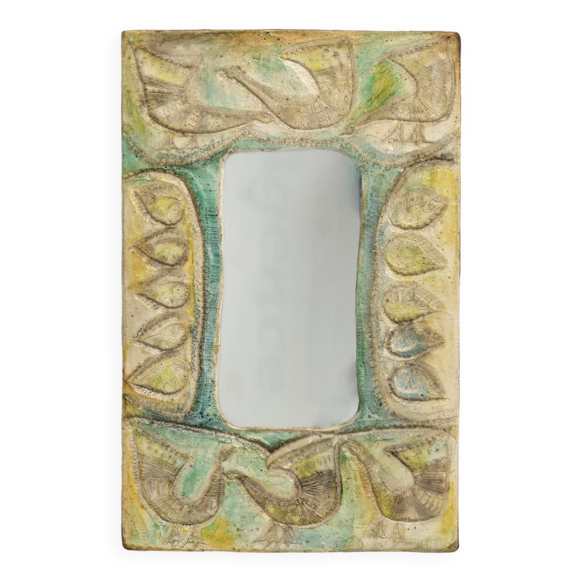 Decorative plaster mirror from the 70s