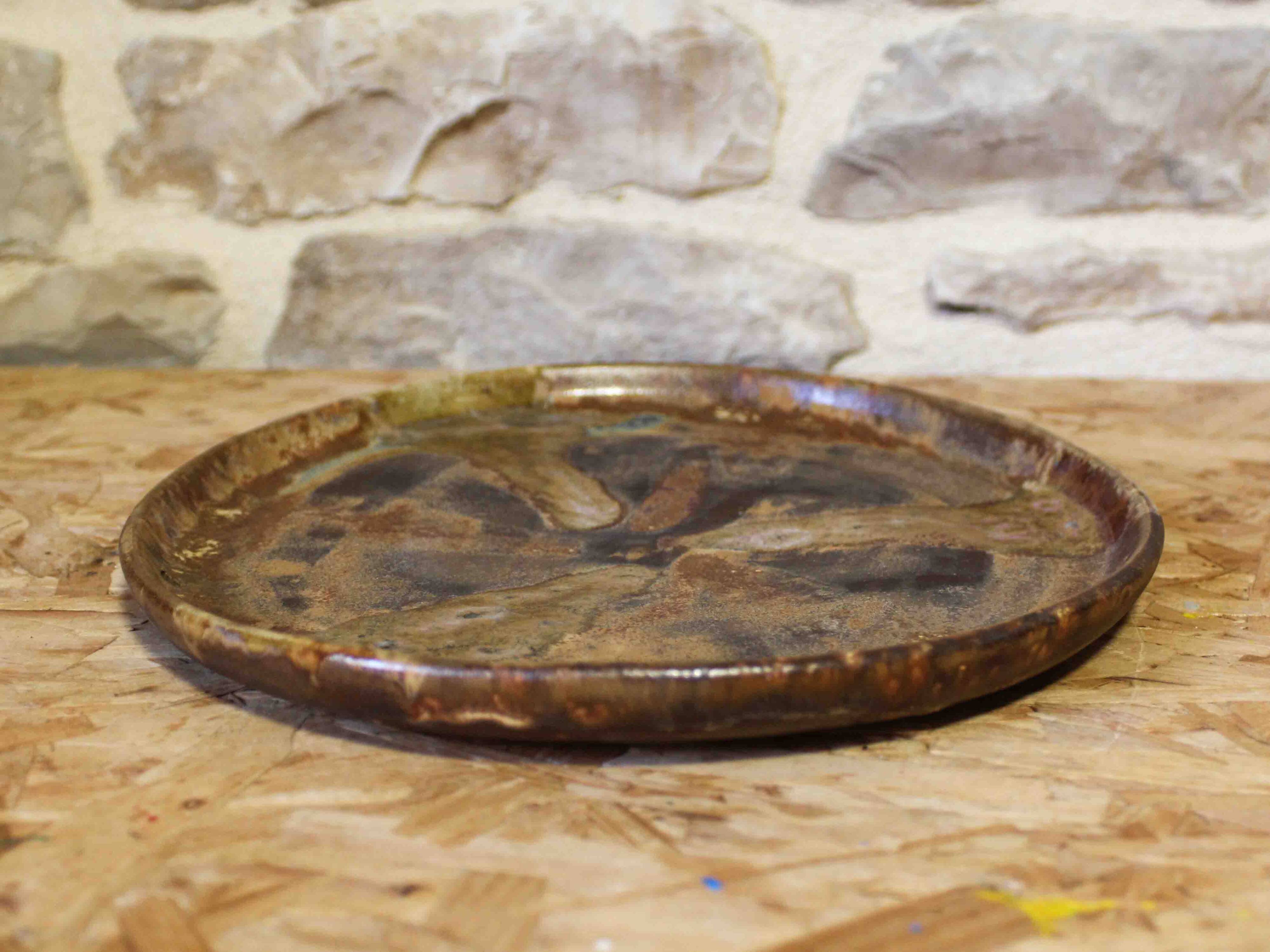 Glazed stoneware plate by Jean Langlade