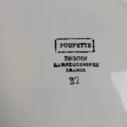 Set of 9 flat plates in ironstone Digoin Sarreguemines – Poupette model – Vintage