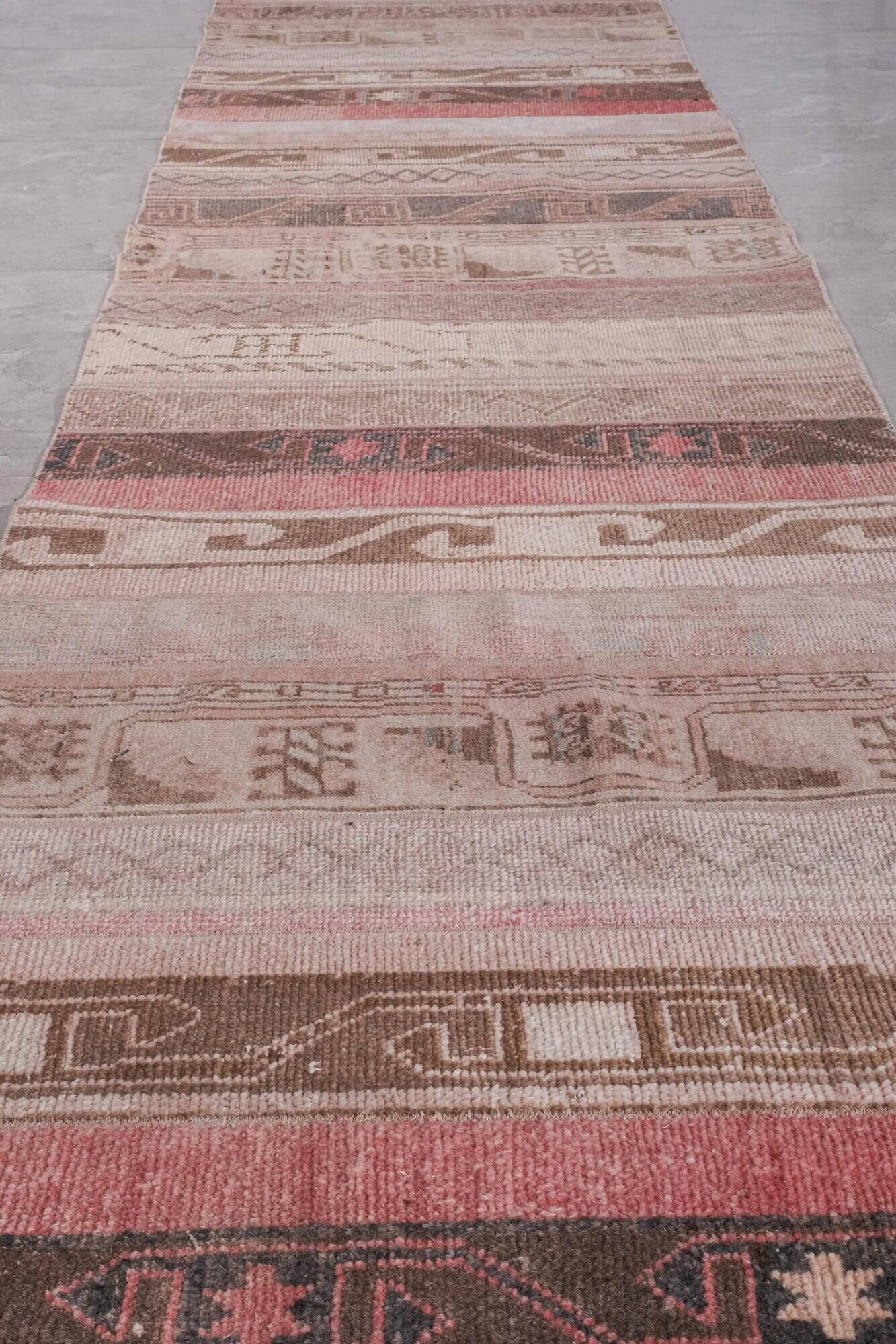 Vintage Turkish hallway rug 75x836 cm
