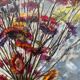 Peinture bouquet fleurs séchées J.Moy