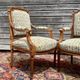 Pair of armchairs in natural wood louis xvi style xix century
