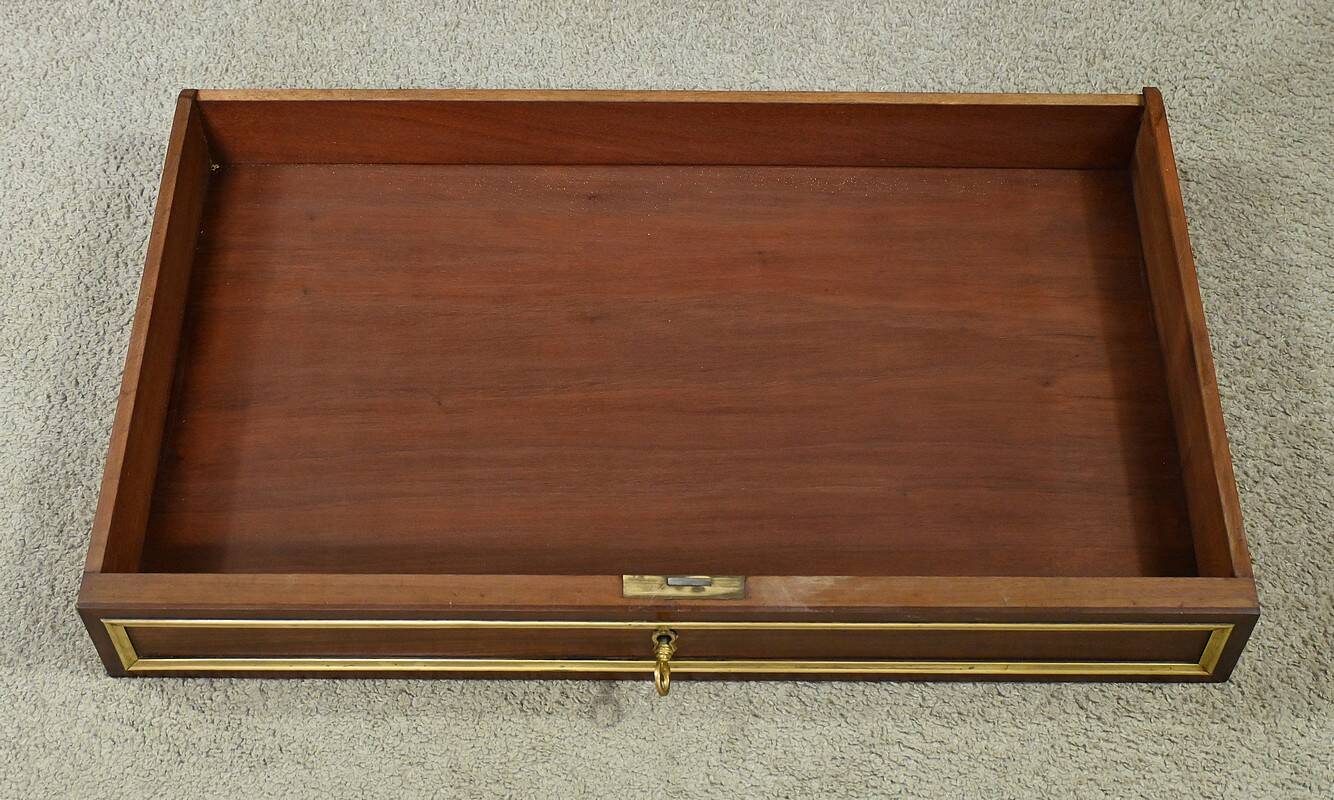 Small Mahogany Cylinder Desk, Louis XVI Style – Mid-19th Century