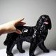 Vintage rum carafe Newfoundland Screech, Newfoundland dog in majolica.