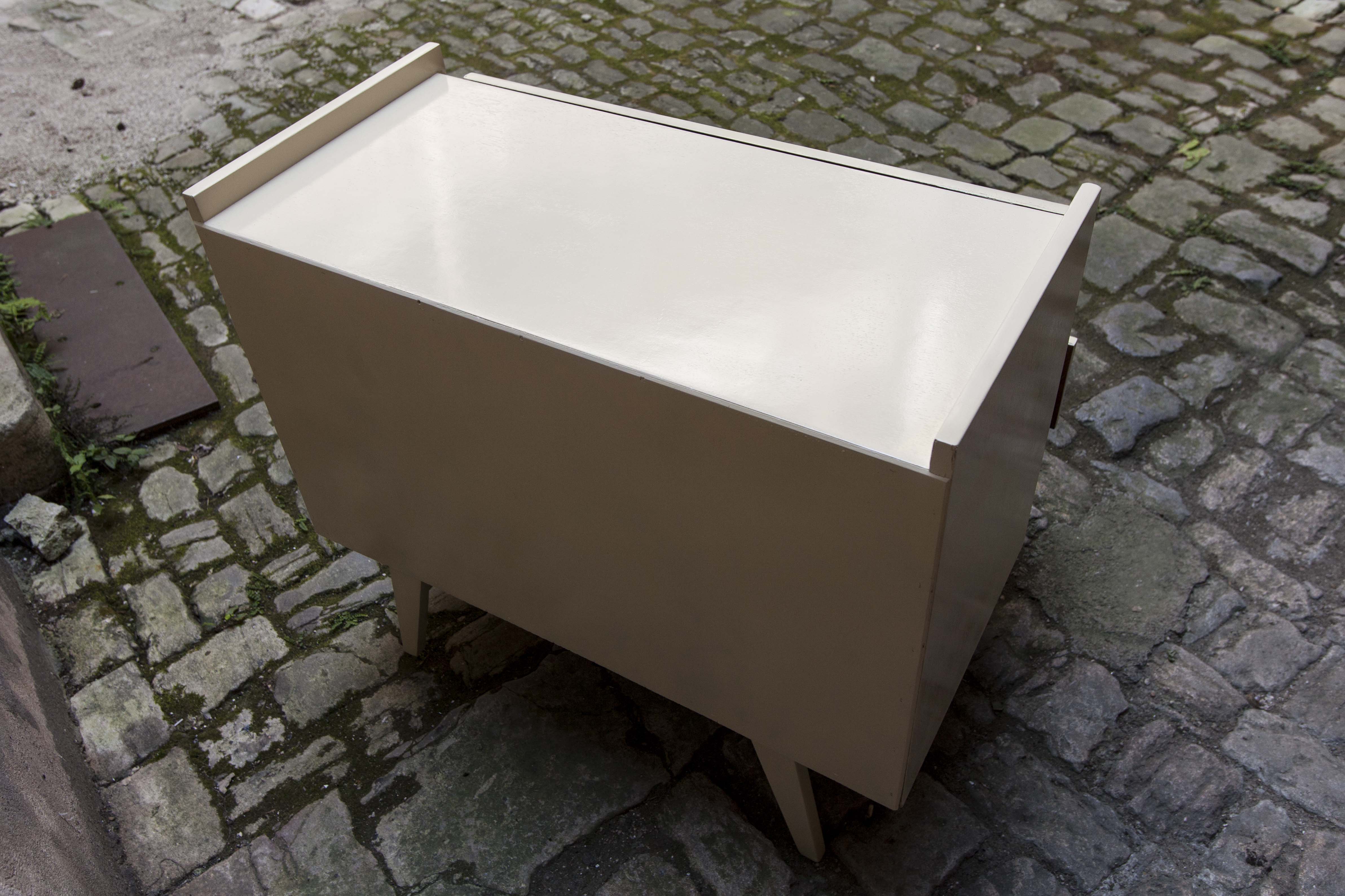 Chest of drawers 50s relooked ivory