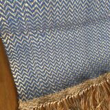 Hemp and wool woven carpet - 132x72cm